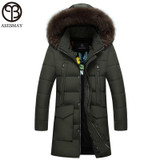 Asesmay 2017 Down Jacket Men Long Winter Jackets Men Parka Hooded High Quality Coat Plus Size M-5XL Wellensteyn Men Down Jacket