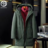 Asesmay Brand Clothing Men Winter Jacket Hooded Long Men's Down Jackets Parka Goose Feather Jacket Thick Mans Duck Coats Snow