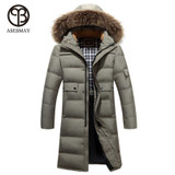 Asesmay 2017 brand clothing winter jacket men raccoon fur hood men parka jacket men wellensteyn x-long jacket winter thick coats