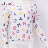 ArtSu New 2017 Women Spring Autumn Long Sleeve Casual Sweatshirts Women Cute Print Hoodies Moleton Feminine Oversize EPHO80045