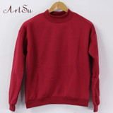 ArtSu New 2017 Autumn Fashion Pullovers Solid Casual Sweatshirts Long Sleeve Brief Women Sweatshirts Cute Hoodies EPHO80130