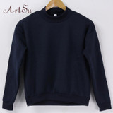 ArtSu New 2017 Autumn Fashion Pullovers Solid Casual Sweatshirts Long Sleeve Brief Women Sweatshirts Cute Hoodies EPHO80130