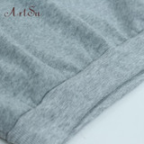 ArtSu Letter Printed Hoodies Sweatshirt Unicorn Kawaii Pullover Women Hoodie Autumn Winter Black Kpop Clothes ASHO20115