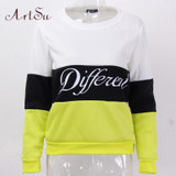 ArtSu 2017 Women's Casual Sweatshirt Autumn And Winter Women Fleeve Hoodies Printed Letters Different Hoody Sudaderas EPHO80027