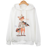 Artsu 2017 Women Hoodies Long-Sleeved Pocket Hooded Pullovers Sweatshirts Cartoon Fox Nick Judi Printing Plus Size ASHO10021