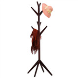 Homezest Solid Wood Coat Rack Entryway Standing Hat Jacket Coat Hanger Holder Hall Tree 8 Hooks(Coffee)