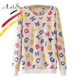 ArtSu 2017 Women Hoody Spring Autumn Long Sleeve Casual Sweatshirts Women Cute Print Hoodies Moleton Feminine EPHO80045