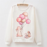 ArtSu 2017 Autumn Printed Long Sleeve Women Sweatshirt Tracksuit Hoodies Panda Cute Casual Hoody Pullover Tops Hoodie ASHO10030