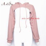 ArtSu 2017 Camouflage Hoody Women Long Sleeve Sweatshirt Sexy Crop Top Autumn Harajuku Girls Loose Cropped Hoodies ASHO30009