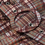 Artka Women's Winter New Plaid Slim Fit Down Coat Vintage Hooded Long Sleeve Cinched Waist Down Coat With Sashes ZK10059D