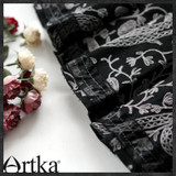 Artka Women's Retro Vintage Hugging Waist A Line Embroidery Swing Skirt A06377