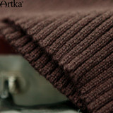 Artka Women's Autumn Plaid Knitted Patchwork Slim Fit Dress Vintage Hooded Sleeveless Comfy All-match Dress SA10027D