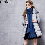 Artka Autumn Women's Jacket Winter Duck Down Coat Female Long Parka Warm Windbreaker Print Vintage Raincoat Plus Size ZK11369D
