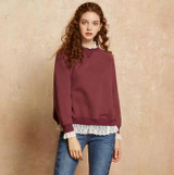 Artka Autumn Women's Hoodies Pullover Sweatshirt 2017 Long Sleeve Cotton Hoodie Women Vintage Tracksuit Lace Hoodies VA10177Q