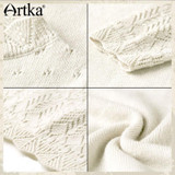 Artka 2018 Women's Long Wool Lace Sweater Autumn Long Sleeve Wool Pullover Winter Sweater Vintage Jumper Knitwear YB11255Q