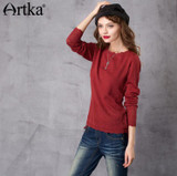 Artka 2017 Women's Long Wool Lace Sweater Autumn Long Sleeve Wool Pullover Winter Sweater Vintage Jumper Knitwear YB11255Q