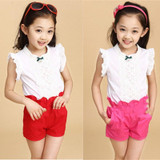 Baby Girls Clothes New Summer Fashion Girl Lace Shirt + Shorts Suit Is Suitable For Kids Child Clothing 5 To 13 Years Old