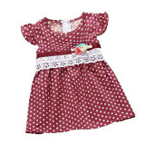 baby girls clothes dot print Beach dress puff sleeve Children's clothing kids vestidos
