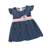 baby girls clothes dot print Beach dress puff sleeve Children's clothing kids vestidos
