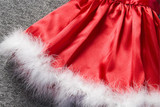 Baby Girls Christmas Dress Toddler Party Wedding Dress Children Red Sequined Princess Dress Girls Clothes With Feathers Vetidos