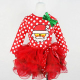 Baby Girls Cartoon Santa Claus Dress Red Kid Girls Tutu Dress Cute Tulle Party Birthday Dress Children Christmas Costume DS15