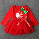 Baby Girls Cartoon Santa Claus Dress Red Kid Girls Tutu Dress Cute Tulle Party Birthday Dress Children Christmas Costume DS15