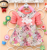Baby Girls Cartoon Dress bow Dresses Kids Princess Clothing Long Sleeve Robe Enfant Cloth Children Party Clothes