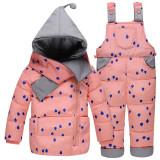 Baby Girls Boys Winter Down Coat Clothes Set 10-24 Months Kids Cute Diy Snow Wear Thicken Down Jacket+overalls Pants 2 Pcs Suit