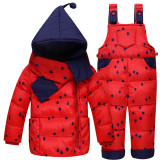 Baby Girls Boys Winter Down Coat Clothes Set 10-24 Months Kids Cute Diy Snow Wear Thicken Down Jacket+overalls Pants 2 Pcs Suit