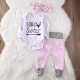 baby girls Boys sets fall 2016 Autumn Kids Baby Boys Girls Deer Outfits Clothes Romper T Shirt+Pants Set