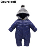 Baby girls boys winter rompers clothing Suitable 7-24 month thicken down cotton snow wear kid overalls coat infant down & parkas