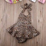 Baby Girls Boys Clothes Leapord Bodysuit Dress Ruffles Jumpsuit Outfits One pieces Summer Clothing Newborn 0-24M