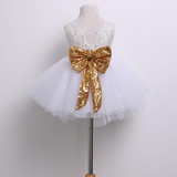 Baby Girls Ball Gown Dresses Bridesmaid Formal Clothing Kids Baby Girl Sequins Boknot Dress Cute Christmas Party Kids