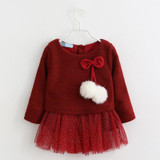 Baby Girls Autumn Winter Dress Long-Sleeve Princess Dress Ball Of Little Kids Clothes Children Party Cute Dresses