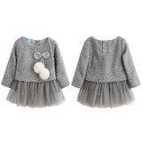 Baby Girls Autumn Winter Dress Long-Sleeve Princess Dress Ball Of Little Kids Clothes Children Party Cute Dresses