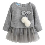 Baby Girls Autumn Winter Dress Long-Sleeve Princess Dress Ball Of Little Kids Clothes Children Party Cute Dresses