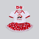 Baby Girls 2017 Christmas Newborn Infant Santa Claus Dress + Headband Costume Xmas Clothes 1 New Year Dress