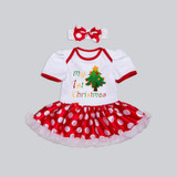 Baby Girls 2017 Christmas Newborn Infant Santa Claus Dress + Headband Costume Xmas Clothes 1 New Year Dress