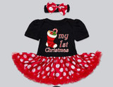 Baby Girls 2017 Christmas Newborn Infant Santa Claus Dress + Headband Costume Xmas Clothes 1 New Year Dress