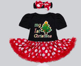 Baby Girls 2017 Christmas Newborn Infant Santa Claus Dress + Headband Costume Xmas Clothes 1 New Year Dress