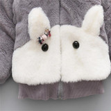 Baby Girl's Outwears Chirldren Warm Rabbit ear Jacket Hooded Infant Coats Toddler Winter &amp; Autumn Clothing Little Kids Clothes