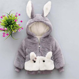 Baby Girl's Outwears Chirldren Warm Rabbit ear Jacket Hooded Infant Coats Toddler Winter &amp; Autumn Clothing Little Kids Clothes