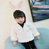 Baby Girl's Outwears Toddler Clothing Chirldren Printed Jacket Rabbit Hooded Infant Warm Coats Fashion Kid Winter Animal Clothes