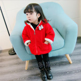 Baby Girl's Outwears Toddler Clothing Chirldren Printed Jacket Rabbit Hooded Infant Warm Coats Fashion Kid Winter Animal Clothes