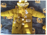 Baby girl's long, warm, solid-colored padded jacket