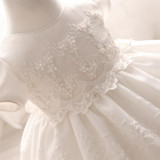Baby Girl White Wedding Dress Infant Princess Party Dresses Girl 1 Year Birthday Outfits Newborn Toddler Lace Christening Gowns