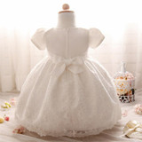 Baby Girl White Wedding Dress Infant Princess Party Dresses Girl 1 Year Birthday Outfits Newborn Toddler Lace Christening Gowns