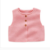 baby girl vest waistcoat spring autumn blue sleeveless sweater for boys red knitted cardigan infant clothes baby boy clothing