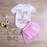 Baby Girl T-shirt Tops Bodysuits Tutu Skirts Headbands 4PCS Clothing Set Newborn Kids Baby Girls Outfits Clothes