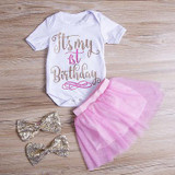 Baby Girl T-shirt Tops Bodysuits Tutu Skirts Headbands 4PCS Clothing Set Newborn Kids Baby Girls Outfits Clothes